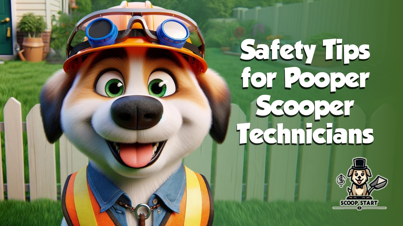 Scoop Start dog giving Safety Tips for Pooper Scooper Technicians
