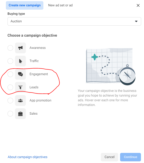 Facebook campaign objectives
